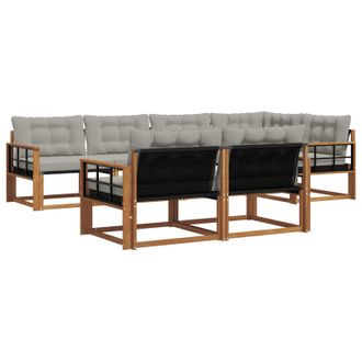 vidaXL Conjunto De Sof&aacute;s De Exterior 7 Pcs Gris Natural Y Claro Vidaxl