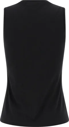 Balmain Womens Black Cotton Sleeveles T-Shirt