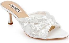 Badgley Mischka Gailea Slide Sandal in White Sequins at Nordstrom Rack, Size 8.5