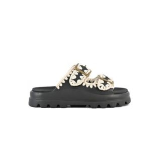 Mou Sliders, female, Black, Size: 10 US Slide Sandals Two-Buckle Style