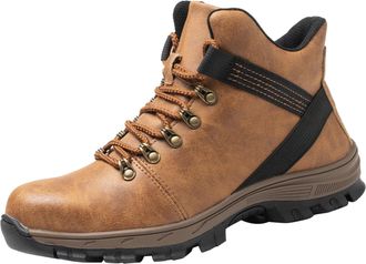 Generic Safety Boots Mens Lightweight, Boots For Men UK Leather, Lightweight & Non-Slip Waterproof Steel Toe Cap Durable Safety Shoes, Work & Utility Footwear