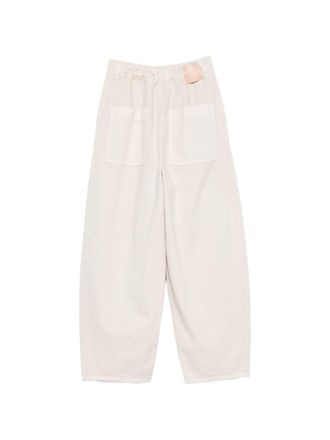 Alysi Wide-Leg Cotton Trousers - White