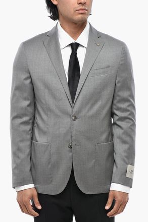 Corneliani CC COLLECTION Giacca in Lana Vergine con Tasche a Toppa Corneliani