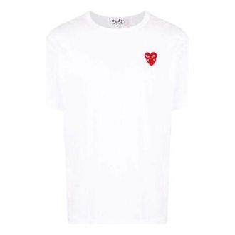Comme Des Gar&ccedil;ons Basic T-Shirt Red Family Heart White AZ-T288-051