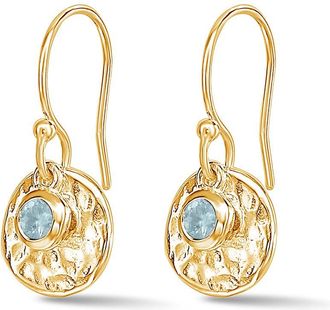 Dower & Hall Hammered Disc & Aquamarine Array Earrings