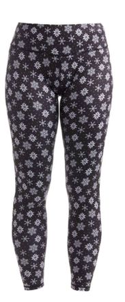 Nils Womens Pull-On Leggings In Black Snowflake Print