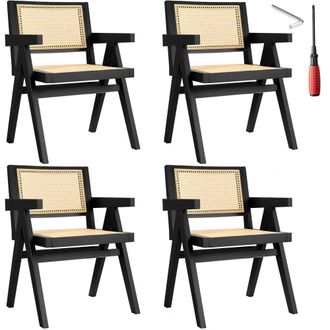 TecTake Dining Chair Lizzy Set Of 4 - Black | Size: 4 Pack