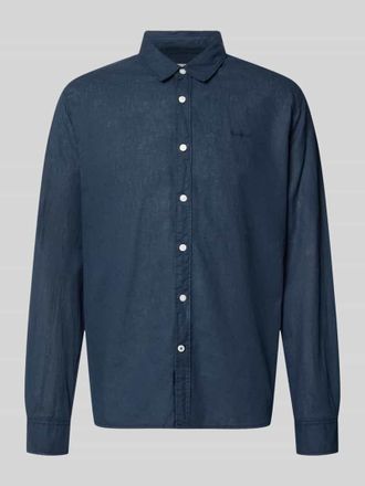 Pepe Jeans London Regular Fit Freizeithemd aus Leinen-Baumwoll-Mix Modell PAYTON in Dunkelblau, Gr&ouml;&szlig;e XXL