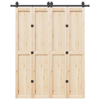 Berkfield Home Sliding Door Hardware Kit 183 cm Steel Black