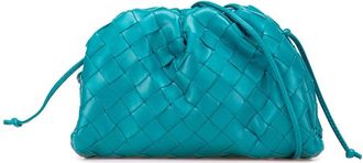 Bottega Veneta Pre-owned Cross Body Bags, female, Blue, Size: ONE SIZE Pre-owned Woven Leather Clutch