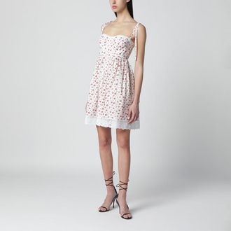 Dolce & Gabbana White mini dress with Roselline print