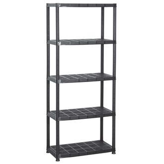 vidaXL Estante De Almacenaje 5 Niveles Negro Pl&aacute;stico 71x38x170 Cm Vidaxl