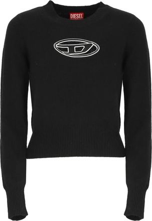 Diesel Zwarte Wol en Kasjmier Trui - Dames - Ronde hals truien - Zwart - S - Wol - Truien & Vesten