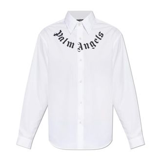 Palm Angels Casual Shirts, male, White, Size: XS Shirt with logo