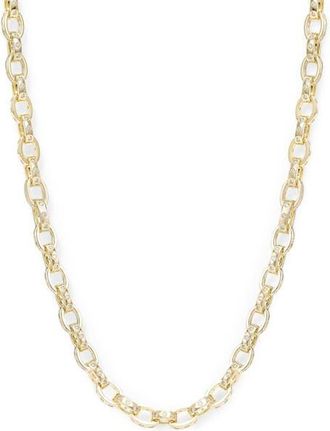 Melinda Maria Ashley Cubic Zirconia Chain Link Necklace in Gold-White at Nordstrom, Size 16