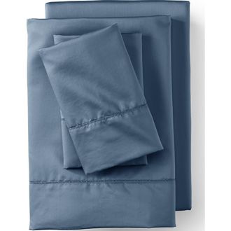 Lands End 700 Thread Count Luxe Sateen Egyptian Cotton No Iron Bed Sheet Set in Bering Sea Blue at Nordstrom, Size California King