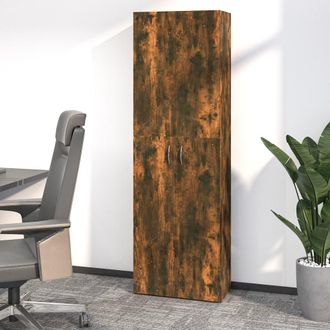 vidaXL Armario De Oficina Contrachapado Roble Ahumado 60x32x190 Cm Vidaxl
