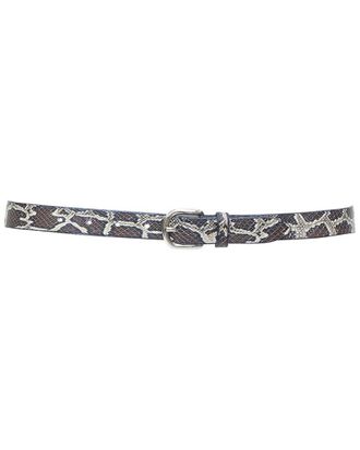 Isabel Marant 2021 Zap Black Embossed Calfskin Leather Skinny Loop Waist Belt S (Authentic Pre-Loved)