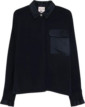 Semicouture Laetitia Jumper - Dames - Overhemden - Blauw - M - Wol - Overhemden