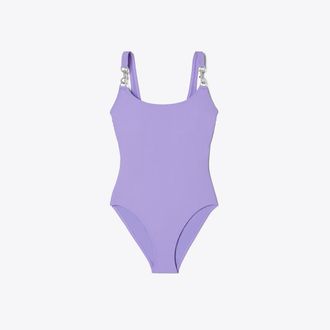 Tory Burch Womens Clip Tank Swimsuit, size M