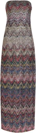 Missoni Embellished Zigzag-intarsia Strapless Maxi Dress - Multicoloured - 44 (UK12 / M)