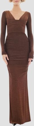 Black Halo Rafaela Maxi Dress In Brown