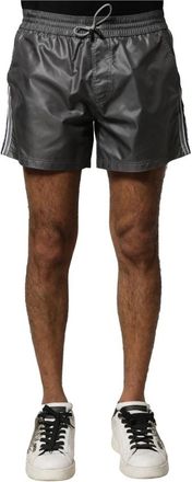 Dolce & Gabbana Korte Broeken, Heren, Grijs, S, Polyester, Grijze Casual Bermuda Shorts met Trekkoordsluiting