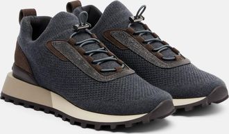 Brunello Cucinelli Runner suede-trimmed sneakers