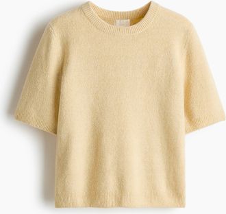 H&M T-Shirt aus Feinstrick - Yellow