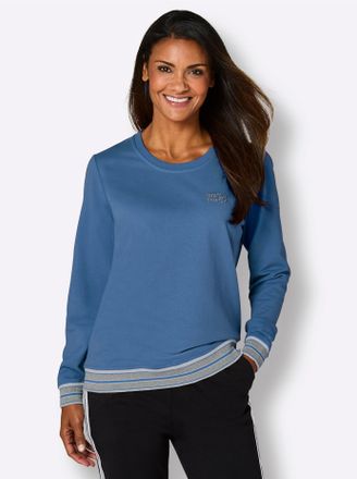 Feel Good T-Shirt FEEL GOOD Shirt, Damen, Gr. 36/38, mittelblau, 50% Baumwolle, 50% Polyester, gemustert, unifarben, Shirts T-Shirt