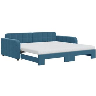 vidaXL Vidaxl - Sof&aacute; Cama Nido Con Colch&oacute;n Terciopelo Azul 100x200 Cm