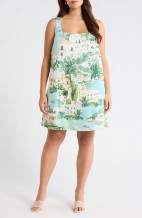 Sugarlips Piti Town Zenica Minidress in Aqua-Multi at Nordstrom, Size 2 X