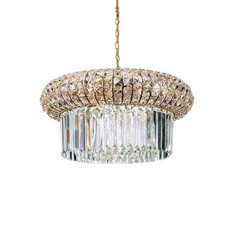 Netlighting Nabucco Indoor Crystal Ceiling Pendant Lamp 12 Lights Gold E14