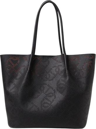 Twinset Tassen, Dames, Zwart, ONE Size, Elegante Patroon Tote Tas