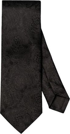 Eton Black Paisley Jacquard Silk Tie at Nordstrom
