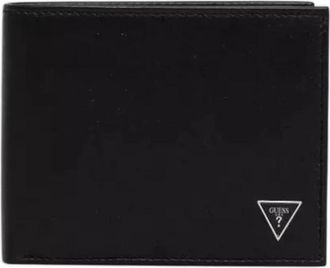 Guess Firenze Bifold Wallet - Heren - Portefeuilles - Zwart - ONE Size - Leer - Accessoires