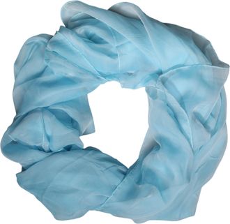 Dolce & Gabbana Womens Silk Rectangle Wrap Shawl Light Blue