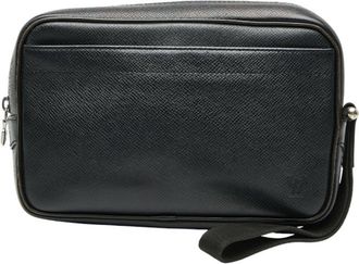 Louis Vuitton Ardoise Black Leather Pouch (Pre-Owned)