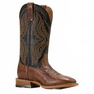 Ariat Mens Baxter Leather Cowboy Boots In Dark Tan