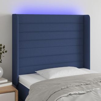 vidaXL Cabecero Con Led De Tela Azul 93x16x118/128 Cm Vidaxl