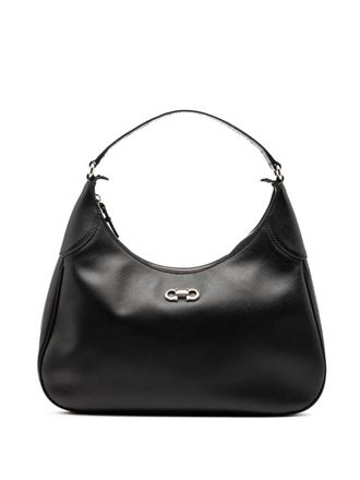 Ferragamo 2000-2025 Leather Gancini Romana hobo bag - Zwart