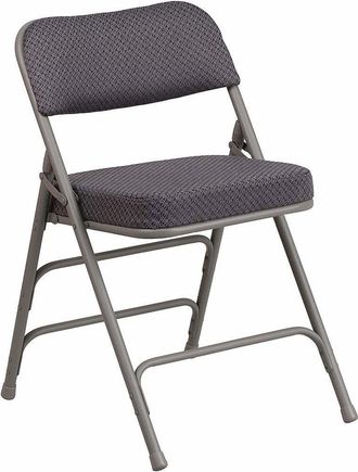 Flash Furniture Triple Braced & Double Hinged Gray Fabric Metal Folding Chair pack of 4