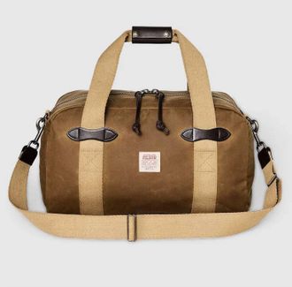 Filson Mens Tin Cloth Small Duffle Bag In Dark Tan