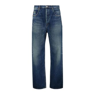 Saint Laurent Straight Jeans, male, Blue, Size: W30 High-waisted Denim Jeans