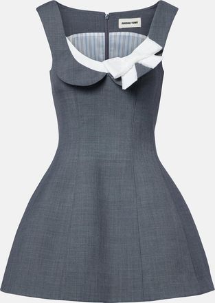 Shushu/Tong Bow-detail twill minidress