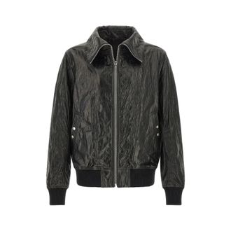 Rick Owens Leather Bomber Jacket - male - Rick Owens - Bomber Jackets - Black - XL - Jackets