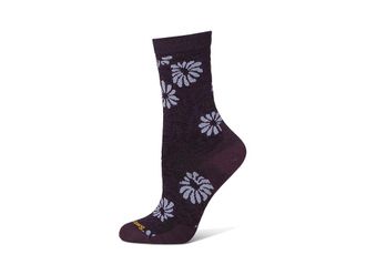 Smartwool Everyday Floral Crew Socks Womens Crew Cut Socks Shoes Purple Iris : SM (Womens Shoe 4-6.5), Merino/Nylon/Wool