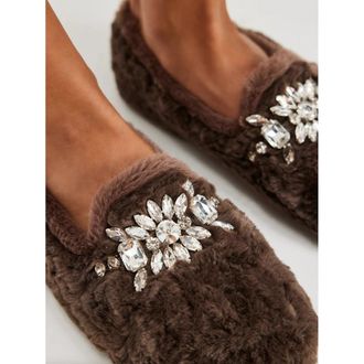 Free People Womens Slumber Party Loafer Slippers, Mocha