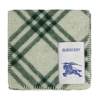 Burberry Check Wool Scarf - unisex - Burberry - Winter Scarves - Green - ONE SIZE - Accessories