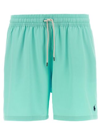 Polo Ralph Lauren Light Blue Logo Embroidery Swimsuit